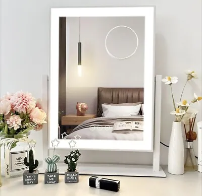 Vanity Mirror W/ Lights Hollywood Lighted Makeup Mirror White 14  3 Color Modes • $18.95