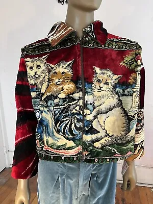 Tapestry Coat  Jacket Cats By Anna Herman Mens L • $264.95