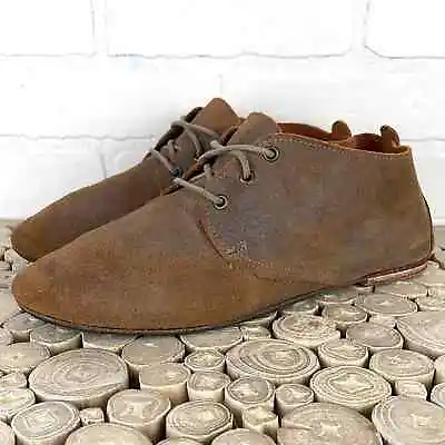 Vintage Shoe Company Distressed Brown Soft Leather Lace Up Ankle Booties 9 • $27