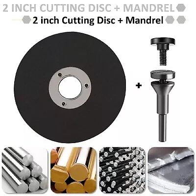 2 Inch Mounting Mandrel Cut-Off Wheel Cutting Disc 1/4  Shank For Rotary Tool • $15.76