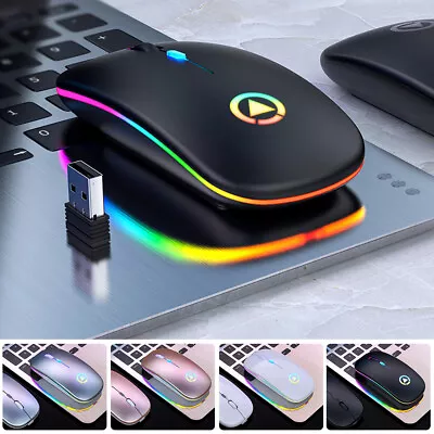 $12.47 • Buy LED Wireless Mouse Cordless Optical Mice For PC Laptop Computer 2.4GHz Games SQ