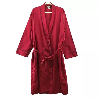 Vintage Towncraft Mens XL Lounge Robe Wine Red Tie Waist Dressing Gown Bath • $26.39