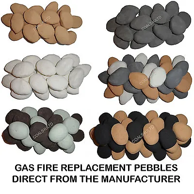 Fire Replacement Pebbles GAS & Electric Universal Ceramic Stones Gas Coal Fires • £13.97