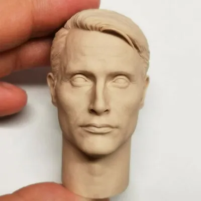 Custom 1/6 Scale Hannibal Mads Mikkelsen Head Sculpt Unpainted Fit 12  Figure • $13.29