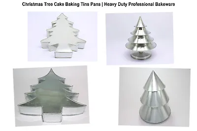 Christmas Tree Shape Novelty Cake Baking Tins Pans Bakeware Pro • £17.99