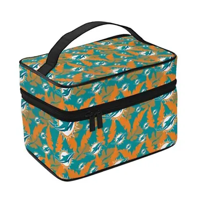 Cosmetic Bag Full Print Washing Bag Miami Dolphins Fans Travel Handbag • $19.99