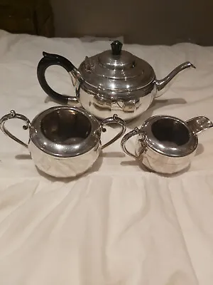 Antique Victorian Britannia Metal Art Nouveau Era Three-piece Tea Set Engla • £30