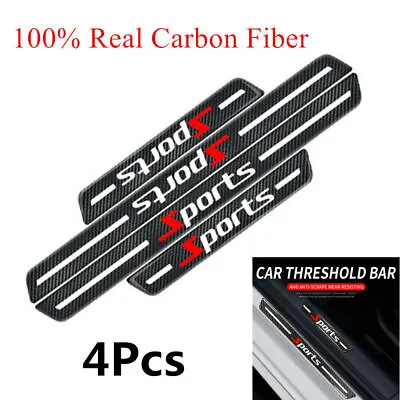 4X Sports Style Carbon Fiber Car SUV Door Scuff Sill Cover Panel Step Protector • $43.88