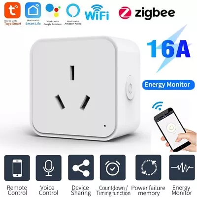 WiFi / Zigbee 16A Smart AU Socket Plug Voice Control For Alexa Google Home • $36.99