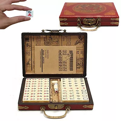 144 Tiles Mah Jong Game Set Chinese Traditional Mahjong W/ English Instruction D • $64.69