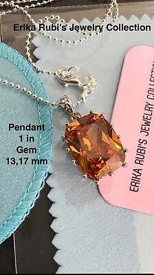 8Ct Emerald Cut Morganite Gem Necklace Tv Show Pendant 1 In .925 Sterling Silver • $135