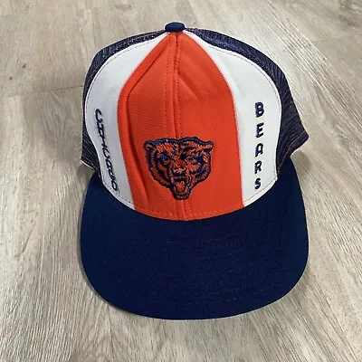 Vintage Chicago Bears Hat Snapback NFL Football Blue Orange White AJD Cap • $24.30