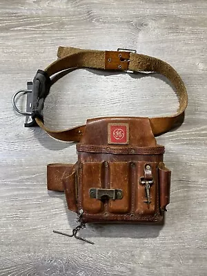 Vintage General Electric GE Heavy Duty Leather Electrician Tool Belt CC-526-GE • $34.50