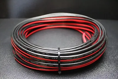 8 Gauge Red Black Speaker Wire 25 Ft Awg Cable Power Ground Stranded Copper • $33.95