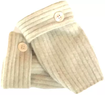 Fingerless Gloves Brown Tan 100% Cashmere One Size Fits Most S M L Gift Present • $34.98