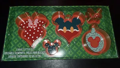 Mickey & Minnie Mouse Holiday Ornament Cookie Cutter 5 Pc Set Disney NEW • $21