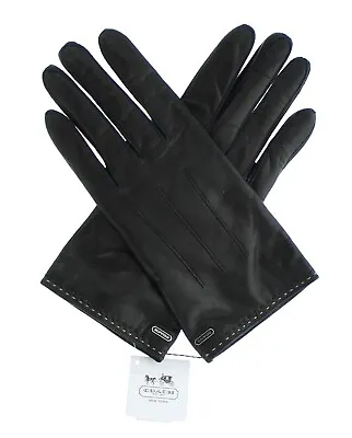 Coach Unisex Leather Gloves 83867 Pleated Leather Coach Gloves MSRP $148 • $49.99