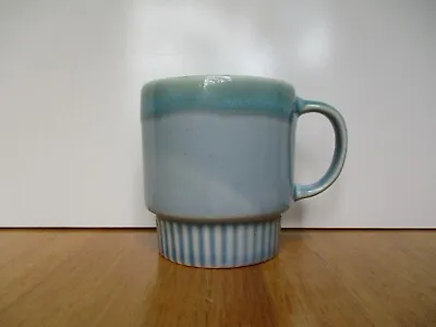 Vintage Retro Drip Glaze Stackable Coffee Tea Mug Light Blue Colour Cup • $15