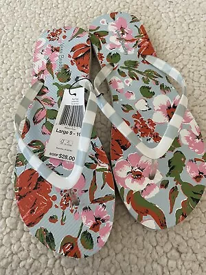 Vera Bradley Flip Flops Sea Air Floral New With Tags Size Large • $15