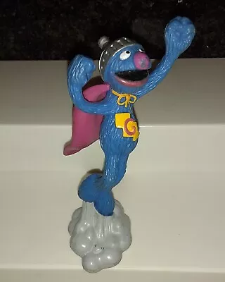 Vintage Sesame Street Super Grover PVC Doll Figure Cake Topper Muppet Applause • $9.99