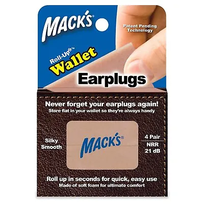 Macks Roll-ups Wallet Earplugs 4 Pairs • £5.95