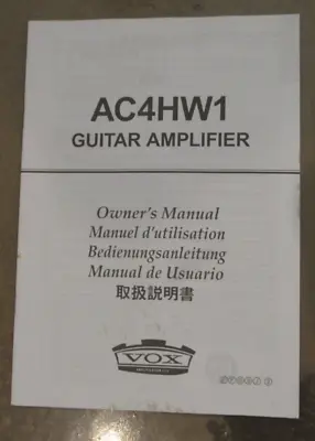 VOX AC4HW1 Guitar Amplifier Owner's Manual Book • $11.69