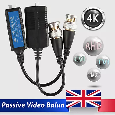 £4.39 • Buy 2x CAT6-5e CCTV Camera BNC Video 8MP BALUN Transceiver CVI/TVI/AHD/CVBS 4in 1 HD
