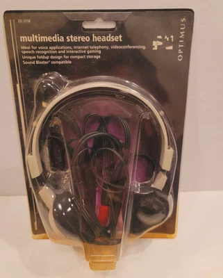 $13.99 • Buy Optimus Radio Shack 33-1118 Multimedia Stereo Headphones Headset In Package
