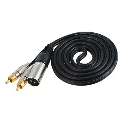 XLR Male To 2 X Phono Phonos     Plug Cable Adapter Cable • £7.63