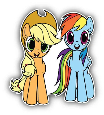 My Little Pony Cartoon Applejack Rainbow Dash Sticker Bumper Decal - ''SIZES'' • $3.75