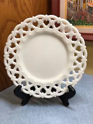 Rare Canton Glass Co Triple Forget-Me-Not Milk Glass Plate 7.25  • $23.99