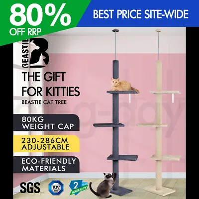 $45.95 • Buy BEASTIE Cat Tree Tower Scratching Post Scratcher Condo House Furniture 230-286cm