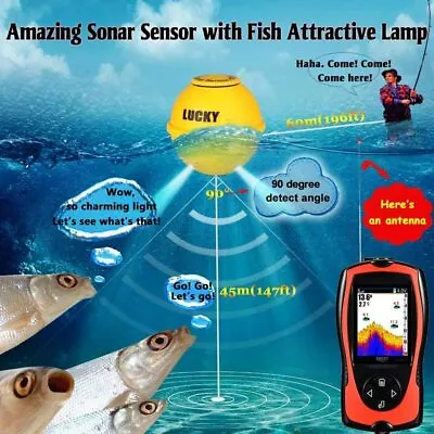 Lucky Feet Sonar Fish Finder Echo Sounder Fishfinder Ice Fishing  FF1108-1CWLA • $116.08