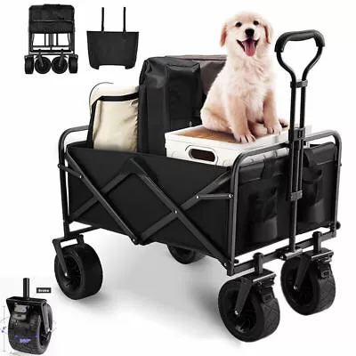 Heavy Duty Foldable Camping Outdoor Garden Trolley Cart Wagon Truck Wheelbarrow+ • £48.88