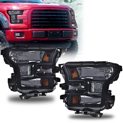 Amber Corner Smoke/black Headlights Head Lamps Fit For 2015 2016 2017 Ford F150 • $98.49