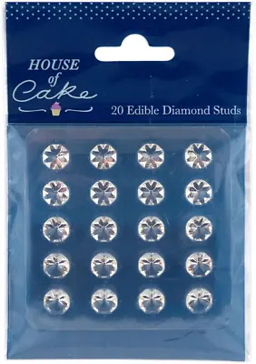 House Of Cake - Edible Diamond Gem Stone Studs - Clear - Pack Of 20 • £8.03