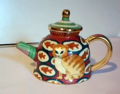 Maxwell & Williams Designer Homeware - Cat And Fish Miniature Heritage Teapot • $18.27