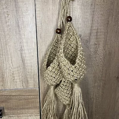 Macrame Plant Hanger Novelty Pineapple Shape Made With Biodegradable Jute Rope • £7.49