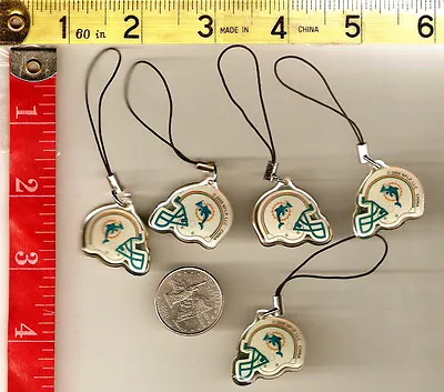 5 NFL Mini Tags Danglers Two Sided Ornaments Miami Dolphins • $7