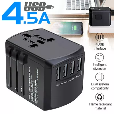 $25.99 • Buy Universal Travel Multi Plug Adapter USB Port Plug AC Power Charger Adapter