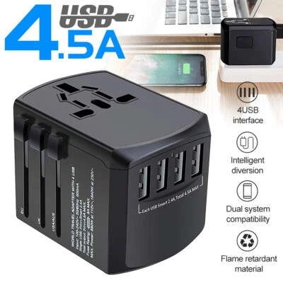 $25.99 • Buy Universal Travel Multi Plug Adapter USB Port Plug AC Power Charger Adapter