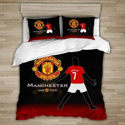 ManUtd/MUFC/Football/Duvet Cover/Double-sided Pillowcase/Bedding Set/All Size • £8.39