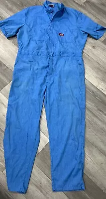 Vintage Dickies Jumpsuit  One Piece Coveralls Long Sleeve Work Suit Blue • $29.99