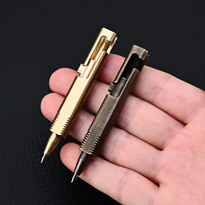 EDC Mini Brass Ball Pen Portable Pocket Write Pen Business Travel Sign Pen • $10.99