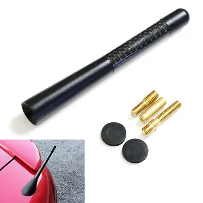 5  Universal Black Real Carbon Fiber Aluminum Short Screw-On Mast Car Antenna • $8.99