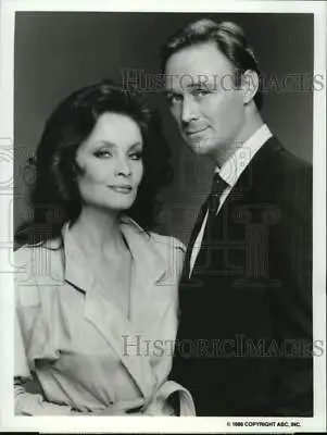 1986 Press Photo Actors Kate O'Mara And Christopher Cazenove Of  Dynasty  • £17.09