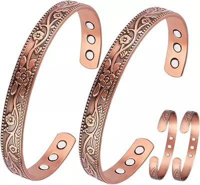 Copper Magnetic Bracelet For Women And Men Ultra Strength Magnets 99.9% Pure Cop • $22.77