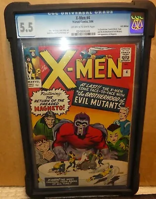 Marvel Comics X Men 4 CGC 5.5 1st Appearance Scarlet Witch Quicksilver Magneto • £2899.99