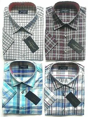 Men's Tom Hagan Check Shirts Short Sleeve Top Pocket Polycotton M L XL XXL  • £15