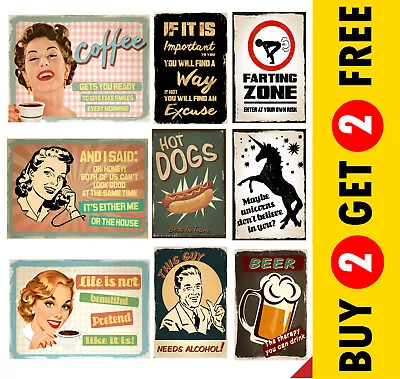 £4.49 • Buy RETRO VINTAGE QUOTE POSTER SIGNS A3 A4 A5 Funny Quote Prints Home Wall Art Décor